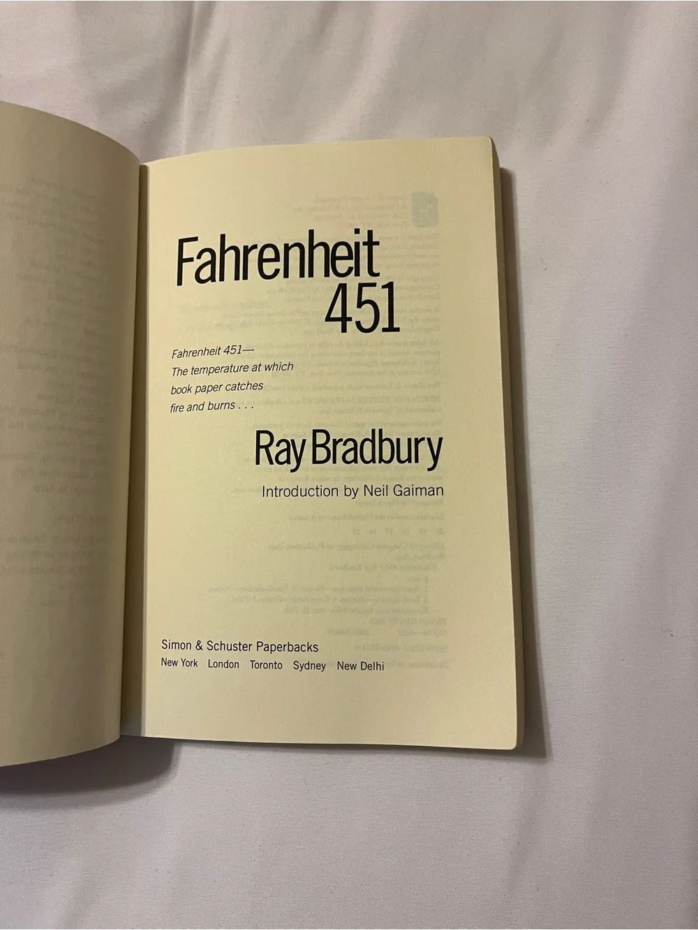 Simon & Schuster Fahrenheit 451 Ray Bradbury 60th Anniversary Paperback Book